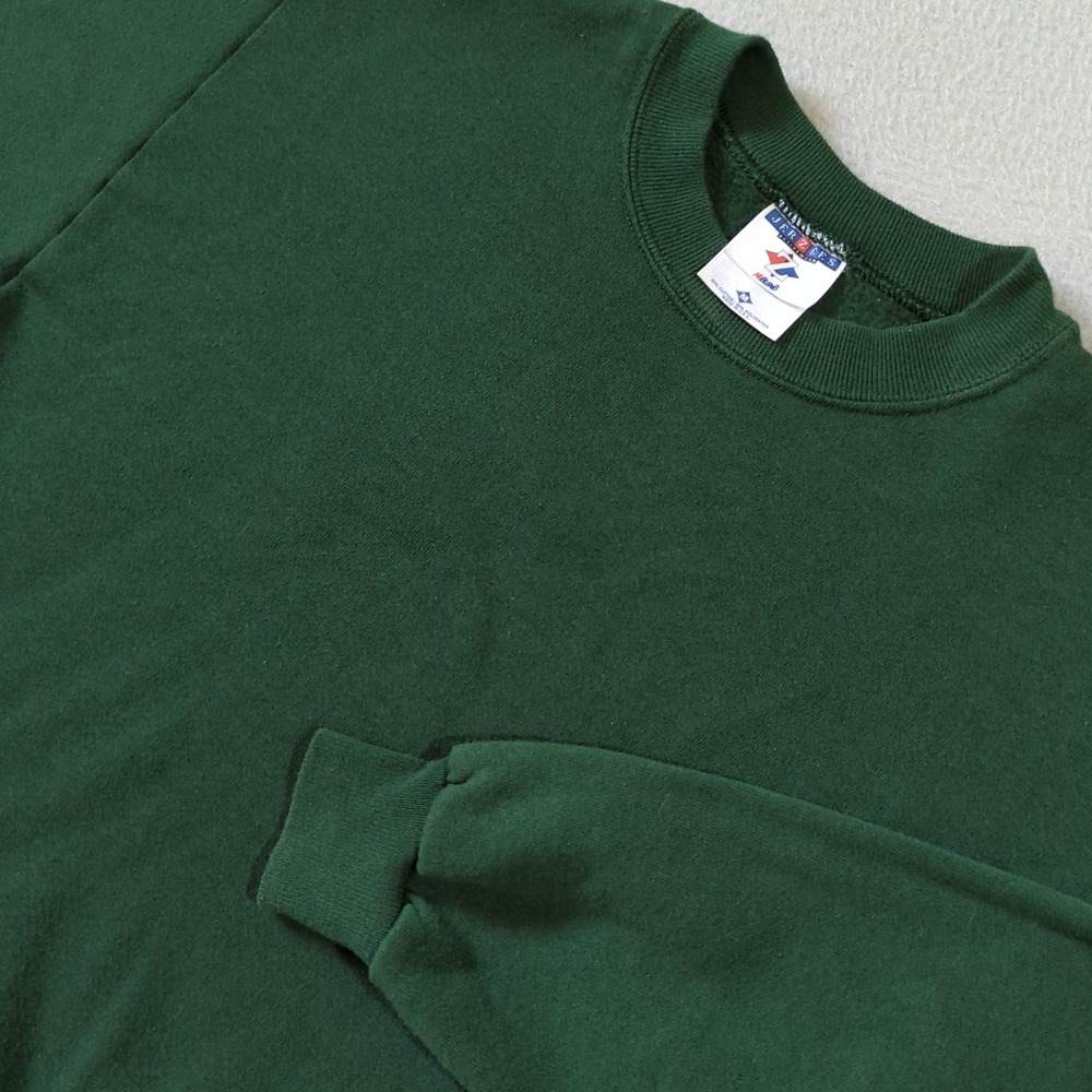 Vintage Jerzees NuBlend Sweatshirt Mens Medium Green Crewneck Pullover‎ Made USA